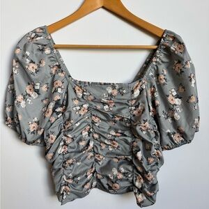 Celebrity Pink Floral Gray Blouse